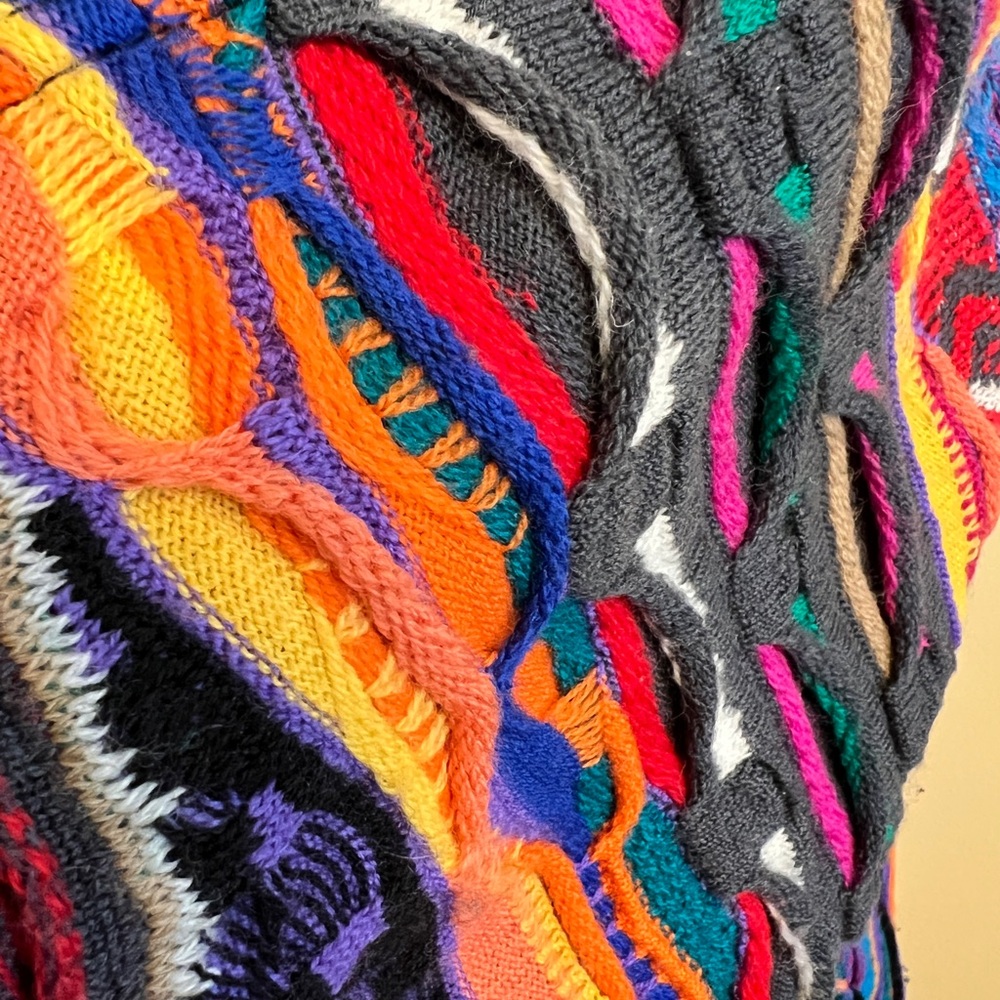 COOGI Vintage 80s 90s 100% Australian Wool Knit Cardigan Sweater Jacket Small - Picture 9 of 15